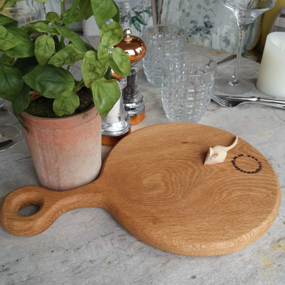 Handcrafted English wooden board & wooden mouse
