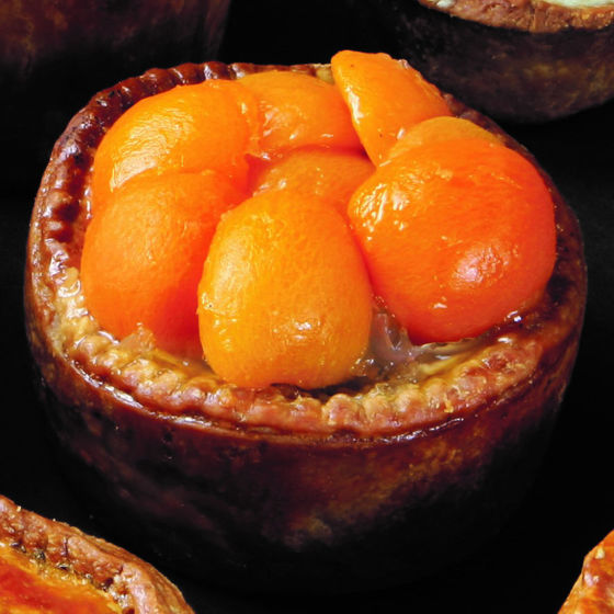 Game Pie Topped With Apricots
