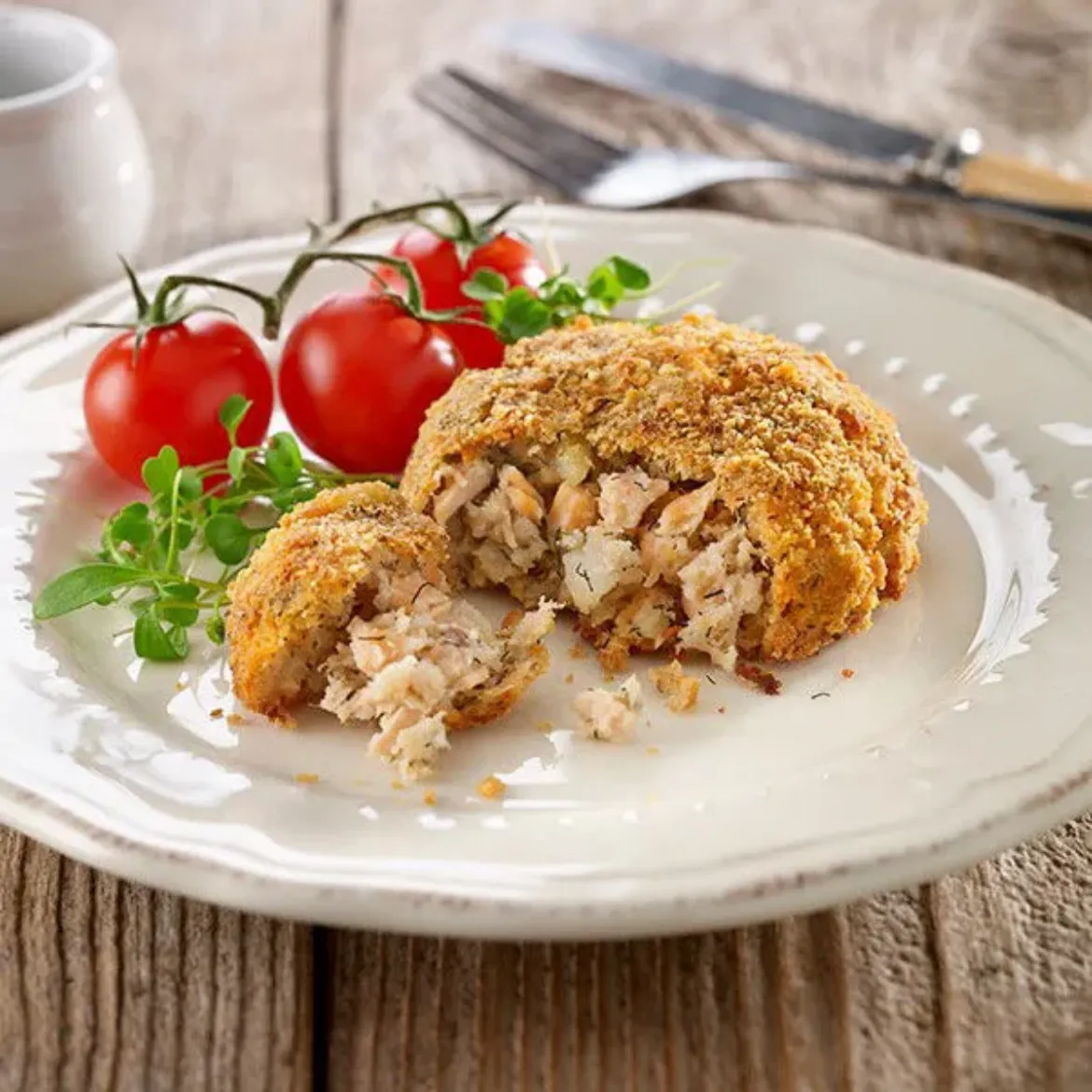 Salmon with lemon & Dill Fishcakes
